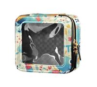 Mini trousse de maquillage transparente peinte en forme de fourmi amusante pour femmes et filles - Organiseur de cosmétiques pour soins de la peau, Fourmi humoristique peinte, Taille unique