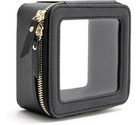 Mini trousse de maquillage transparente - Petite trousse de toilette de voyage, approuvée par la TSA avec fermeture éclair pour homme et femme (blanc, Aveniee), Noir , 12.7*5.3*12.7CM, mini trousse