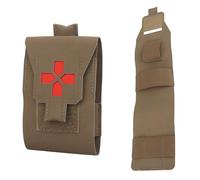 Mini Trousse de Premiers Secours Sac Médical IFAK Dégagement Rapide avec Rabat Boucle Crochet Onglets Déploiement Rapide for Soins Infirmiers Domicile Étudiants Thérapeutes Médecins(Brown)