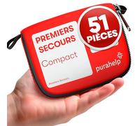 Mini Trousse de Secours - Compacte et légère - 51 pièces pour voyage, randonnée, camping, vélo - Trousse Pharmacie Voyage Trousse de Secours Randonnée First Aid Kit