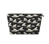 Mini trousse de toilette de voyage en cuir avec imprimé ours du pôle nord pour homme et femme