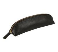 Mini Trousse Fourre Tout Triangle 18x4x4 cm Cuir - Noir Noir G