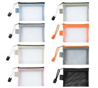 Mini Trousses de Toilette à Fermeture éclair, Petit Sac à Cosmétiques Portable en Maille, Pochette Porte Monnaie pour Maquillage Accessoires Cartes Câbles (8 Pièces)