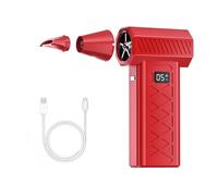 Mini Turbo Snow Blower, 130000 RPM 3-Gear Portable Adjustable Mini Snow Blower with Fast Charging for Computer Keyboard House Outdoor and Car (Red)