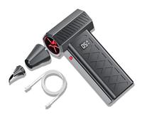 Mini Turbo Snow Blower for Car with LED Light - 130,000 RPM 6-Speed Strong Wind, Portable Handheld Snow & Dust Remover, 6000mAh Cordless Air Duster for Car Cleaning, Pet Drying, Outdoor Use(Black)