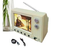 Mini TV | Rétro 8 Go Mémoire USB Lecture Décoration Intérieure - TV Vintage de Poche Maison de | Convient pour Maison, Salon, Chambre, Bureau, Dortoir, Entrée, Meuble Et Maison De