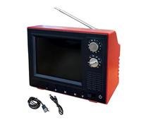 Mini TV rétro, mini TV rétro rechargeable 2,4 pouces HD 720P avec 8 Go de stockage, prise en charge du téléchargement vidéo USB, jouet de télévision classique à l'échelle 1:12 pour maisons de poupéess