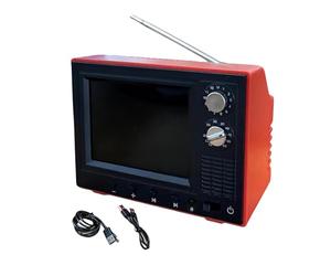 Mini TV rétro, mini TV rétro rechargeable 2,4 pouces HD 720P avec 8 Go de stockage, prise en charge du téléchargement vidéo USB, jouet de télévision classique à l'échelle 1:12 pour maisons de poupéess