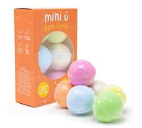 Mini U Lot de 6 bombes de bain pour enfants avec jouets à l'intérieur - Bombes de bain infusées au beurre de karité pour enfants avec parfums de kiwi, myrtille, melon, vanille, mangue et banane