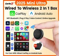 Mini Ultra 3 CarlinKit 5.0 adaptateur sans fil sans fil CarPlay Android Auto pour voiture OEM Plug & Play WiFi Bluetooth connexion automatique Mini White