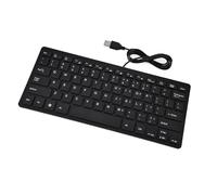 Mini Ultra-Thin Mini USB Wired Clavier pour Ordinateur de Bureau et Ordinateur Portable - 78 Touches Conception Compacte avec Matériau ABS et Caps de Gravure au (Black)