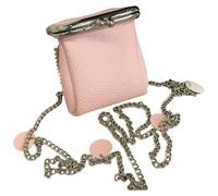 Mini-Umhängetasche in Rosa, Damen-Geldbörse in Lippenstift-Optik mit Kette, kleine PU-Tasche mit Kiss-Lock-Verschluss, kompakt, leicht, einfach zu tragen
