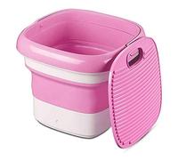 Mini Underwear Socks Folding Portable Washing Machine Ultrasonic Ozone Washing, Underwear Socks Towel Short Sleeves Washer, For Home Camping Dorms Self-driving Tour Pink