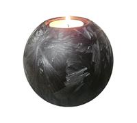 Mini Urne avec bougeoir | Urne élégante en verre pour les proches | Urne Terroso Chien et Chat | 250ml Souvenir - Noir Givré