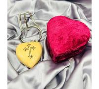 Mini urne funéraire en forme de cœur avec boîte et support en forme de croix de Jésus fabriquée à la main pour cendres - Parfait pour adultes et nourrissons - Hommage à votre bien-aimé