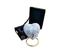 Mini urne funéraire en Forme de cœur pour Cendres humaines pour Adultes et Nourrissons avec boîte en Velours de qualité supérieure et Support en Laiton