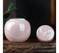 Mini urne funéraire pour chats et chiens - Pot hermétique portable en céramique rose, joint étanche à l'humidité, pour commémorations, funérailles, honneur, capacité de 170 ml, couvercle à motif cœur