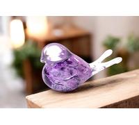 Mini urne oiseau violet avec feuille d'or - Urne de luxe - Petite urne - Urne pour chien - Urne pour chat - Urne humaine - Urne pour la maison - Urne de création