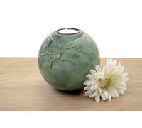 Mini urne photophore vert avec feuille d'or 14cm - Urne - Porte-bougie chauffe-plat - Photophore - Vert avec feuille d'or - Urne pour animaux de compagnie - Urne de chat - Urne chien - Urne pour