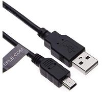 Mini USB Cable de conexión UCE4 Compatible avec Panasonic NV GS 120, 140, 150, 180, 200, 21, 22, 230, 250, 27, 280, 300, 320, 33, 330, 35 37, 40, 400, 44, 47, 50, 500, 55, 57, 70, 75 Cámara (0.5m)