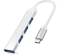 Mini USB Hub Extender Corps en Aluminium 4 Ports USB 3.0*1/2.0*3 Portable Slim Data Hub pour MacBook Pro Air HP XPS et Autres Périphériques USB(C)