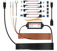 Mini USB & Type C Hardwire Kit with ACC Cable,3.5m/11.5ft 12V/30V to 5V/2A,8 Tap Fuse Holder Cable with Low Voltage Protection,24h Parking Mode,Compatible with Other Dashcams