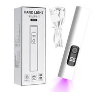Mini UV Nail Light, USB Rechargeable Lamp, 4.29x0.83 inches, Digital Display Fingernail Dryer, Timing Mode Function, Compact LED Design, for Manicure, Pedicure, Salon, Travel