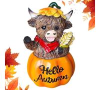 Mini vaches en résine rustiques peintes à la main - Décoration mignonne | Mini figurines de vache mignonnes pour Halloween, fête, maison, chambre à coucher, salon, jardin, cour, plateau à étages