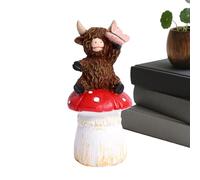 Mini Vaches en résine | Statue d'animal Mignonne en résine, Figurines d'animaux Amusantes pour décoration de Bureau, pour extérieur, Jardin, Cour, Balcon, terrasse, Pot, Chambre, Salon, Bureau