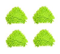 Mini vadrouille triangulaire, 4pcs Nettoyage rotatif Mop, remplacement de la tête de douche salle bain en microfibre pour mur, plafond, carreau, nettoyage la maison / 6, 3x6, 3 pouces (vert)