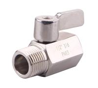 Mini Vanne À Bille Femelle X Mâle En Acier Inoxydable 316, Vanne De Contrôle De Tête De Régulateur De Débit D'eau À Filetage Npt (1/2 Pouce)