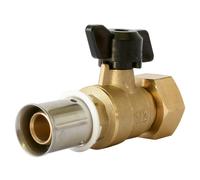 Mini-vanne pour collecteur avec raccord à sertir PER 12mm x 1/2" Fixoconnect