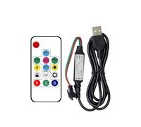 Mini variateur LED RGB Couleur Magique 12 V/24 V alimenté par USB, télécommande à 14 Boutons, contrôleur DC multimode(DC Power Supply Head)