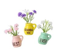 Mini vase 3D aimants de réfrigérateur - Ensemble de fleurs magnétiques en céramique, décoration d'intérieur mignonne | Multifonctionnel pour réfrigérateur, tableau blanc, casier, décoration pour