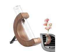 Mini vase de voiture à clipser - Pot de fleur de tube en verre, pendentif élégant pour tableau de bord, insert botanique, diffuseur de brise rafraîchissant, support léger, pièce d'accent | Pour