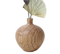 Mini vase en bois - Chêne blanc 7 x 4,5 cm | Ornement de vase naturel pour la maison, l'urne de table décorative | Parfait pour les dîners, la décoration d'intérieur, les vacances, la planification de