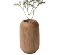 Mini vase en bois de style japonais massif Vase à fleurs séchées faites à la main pour décoration d'intérieur, bois naturel rustique, 1 vase