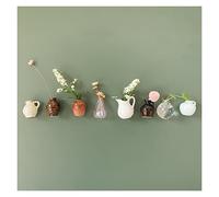 Mini vase en céramique Aimants de réfrigérateur Étiquette Bonsaï Bouton magnétique en pot Simulation Vase de fleurs Message réfrigérateur 3 à 10 pièces (couleur : 8 pièces-01)