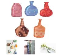 Mini Vase Fridge Magnets,3D Magnetic Vases for Refrigerator,Cute Tiny Vase Magnets for Fridge,Funny Small Plant Pot Accessories,for Kitchen Office Locker Decoration (A)