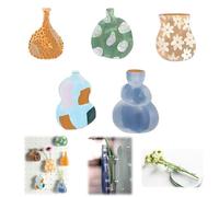 Mini Vase Fridge Magnets,3D Magnetic Vases for Refrigerator,Cute Tiny Vase Magnets for Fridge,Funny Small Plant Pot Accessories,for Kitchen Office Locker Decoration (B)
