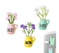 Mini Vase Magnets, Ceramic Flower Home Decor, Cute Tiny Vase Fridge Magnets for Kitchen Cabinet Whiteboard Locker Office Classroom Apartment Farmhouse Mom Grandma Gift