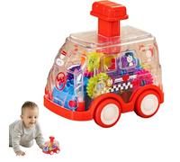 Mini véhicules de recul : jouet de voiture transparent, engrenage à pression de dessins animés, véhicule de recul inertiel pour tout-petits, jeu d'apprentissage précoce, souvenirs de Fi