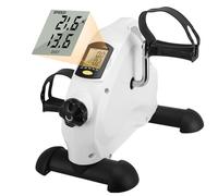 Mini Vélo d'Appartement Portable Pedalier d'Appartement, Kit d'Entraînement au Pédalier avec Moniteur Nnumérique et Tapis Antidérapant, Résistance Réglable Pédalier d'Entraînement pour Seniors