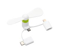 Mini Ventilador Para Teléfono Móvil,Mini Ventilateur,Petit Ventilateur,Flexible Power Bank Ventilateur,3 En 1 Ventilateur Silencieux,Ventilateur Pour Téléphone Portable,Ventilador Portátil USB(Blanc)
