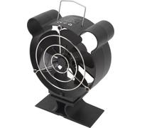 Mini ventilateur à 6 pales pour poêle à bois Ventilateur de cheminée alimenté par la chaleur avec couvercle de protection pour brûleur de bûches à granulés de bois