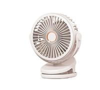 Mini Ventilateur clippé Rechargeable 10000mAh Rotation à 360 ° Vent 4 Vitesses Ventilateur de Bureau USB Climatiseur Silencieux for Chambre RafraîChissez-Vous Rapidement(White)