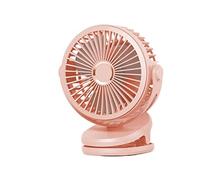 Mini Ventilateur clippé Rechargeable 10000mAh Rotation à 360 ° Vent 4 Vitesses Ventilateur de Bureau USB Climatiseur Silencieux for Chambre RafraîChissez-Vous Rapidement(Pink)