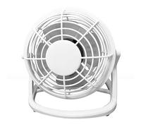 Mini ventilateur de bureau Tango 2,5 W 5 V en blanc élégant. Dimensions compactes de 14,5 x 14,5 x 10 cm. Orientable et alimenté par USB, parfait pour rafraîchir n'importe quel espace.