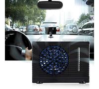 Mini Ventilateur de Climatiseur de Voiture, 12V Portable Climatiseur Refroidisseur d'eau Evaporatif Ventilateur Mobile avec Tapis antidérapant Voiture Maison (Noir)