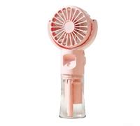 Mini ventilateur de cou portable avec flacon pulvérisateur d'eau rechargeable par USB, appareil de refroidissement personnel longue durée de fonctionnement pour intérieur et extérieur (rose)